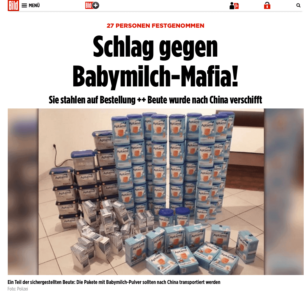 Bildzeitung Babymilch-Mafia