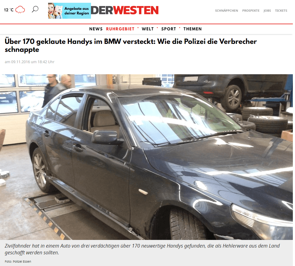 BMW 525d Polizei Schmuggel